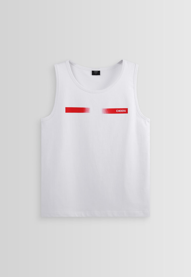 White Relaxed Graphic Tank Top
