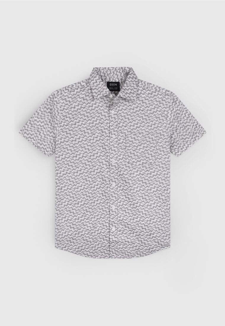 Grey wiggly Casual Half Shirt