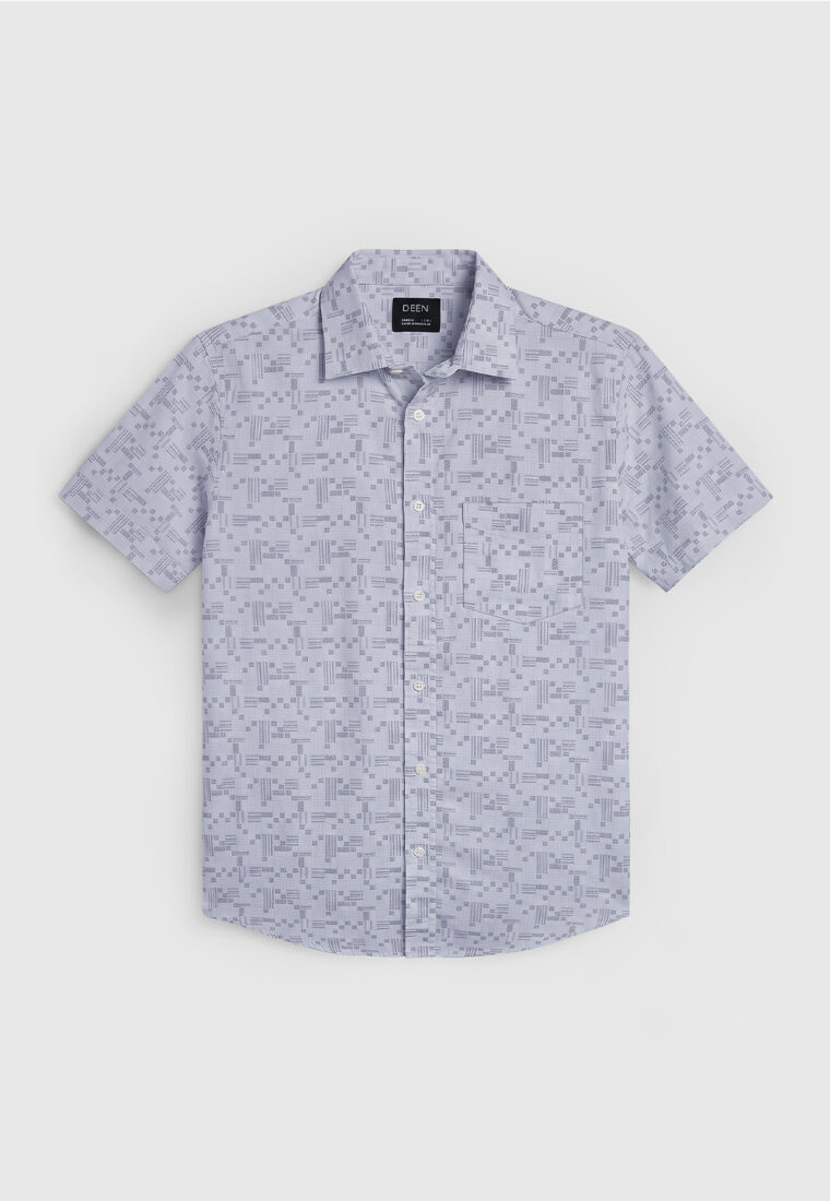 Light Grey Check Casual Half Shirt