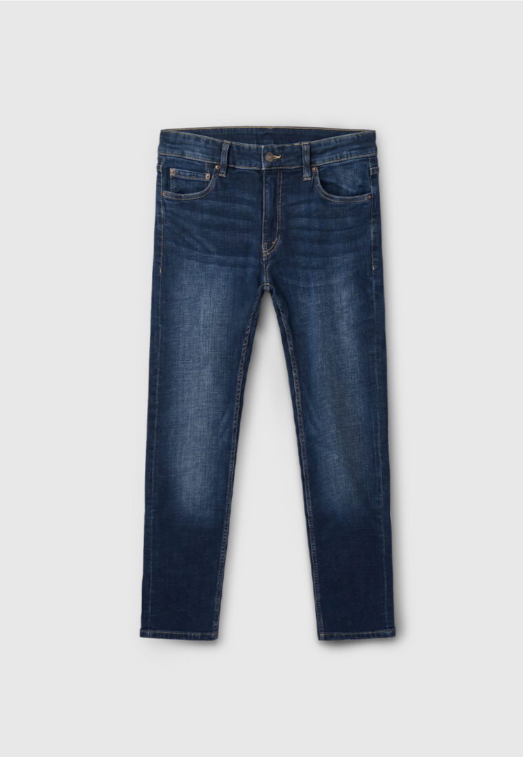 High-End Whisker Faded Jeans - Slim Fit