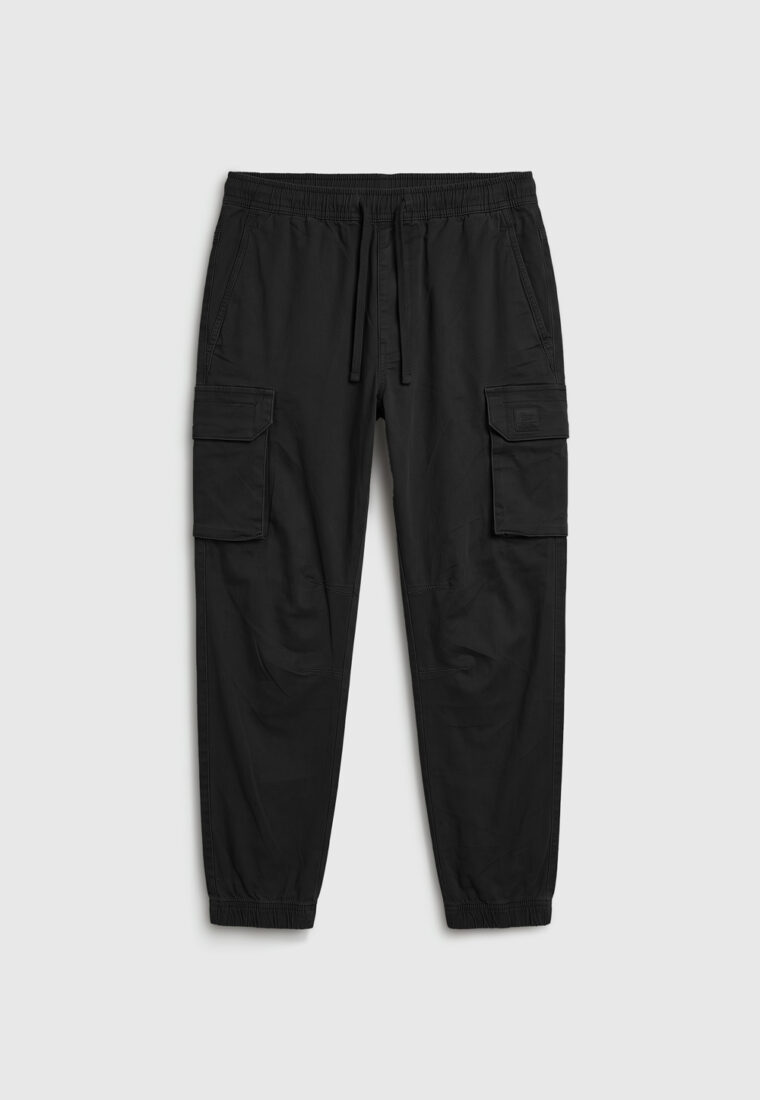 Pull & Bear Cargo Trouser in Black